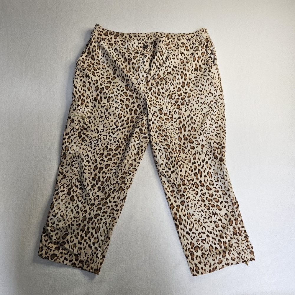 Zenergy GOLF Leopard Print  Pants CHICO'S SIZE 2 (L/12)
